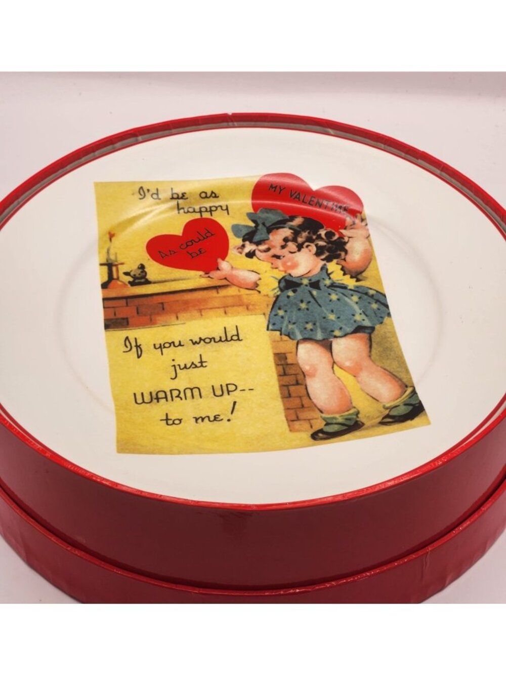 Set of four Rosanna "Happy Valentine's Day" 8" dessert or appetizer plates featu
